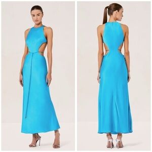 New Alexis Women's Blue Lune Cut-out Satin
Maxi Dress Size Small​​